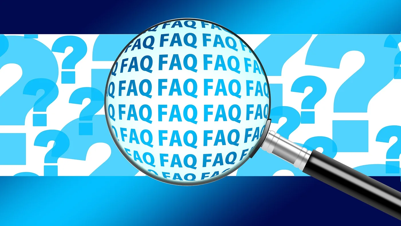 FAQ와 돋보기 이미지